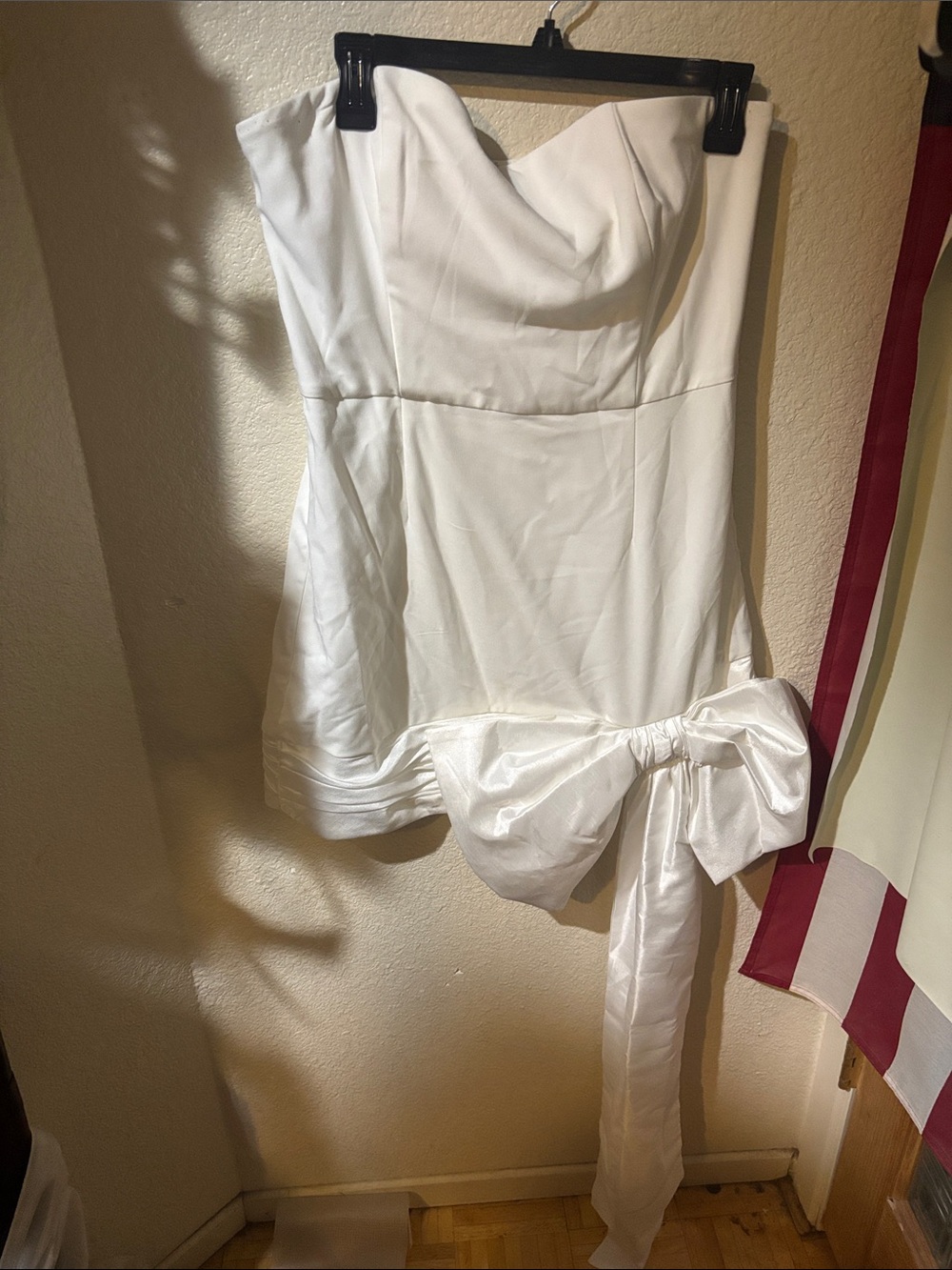 Hutch White Strapless Mini Dress with Side Bow
